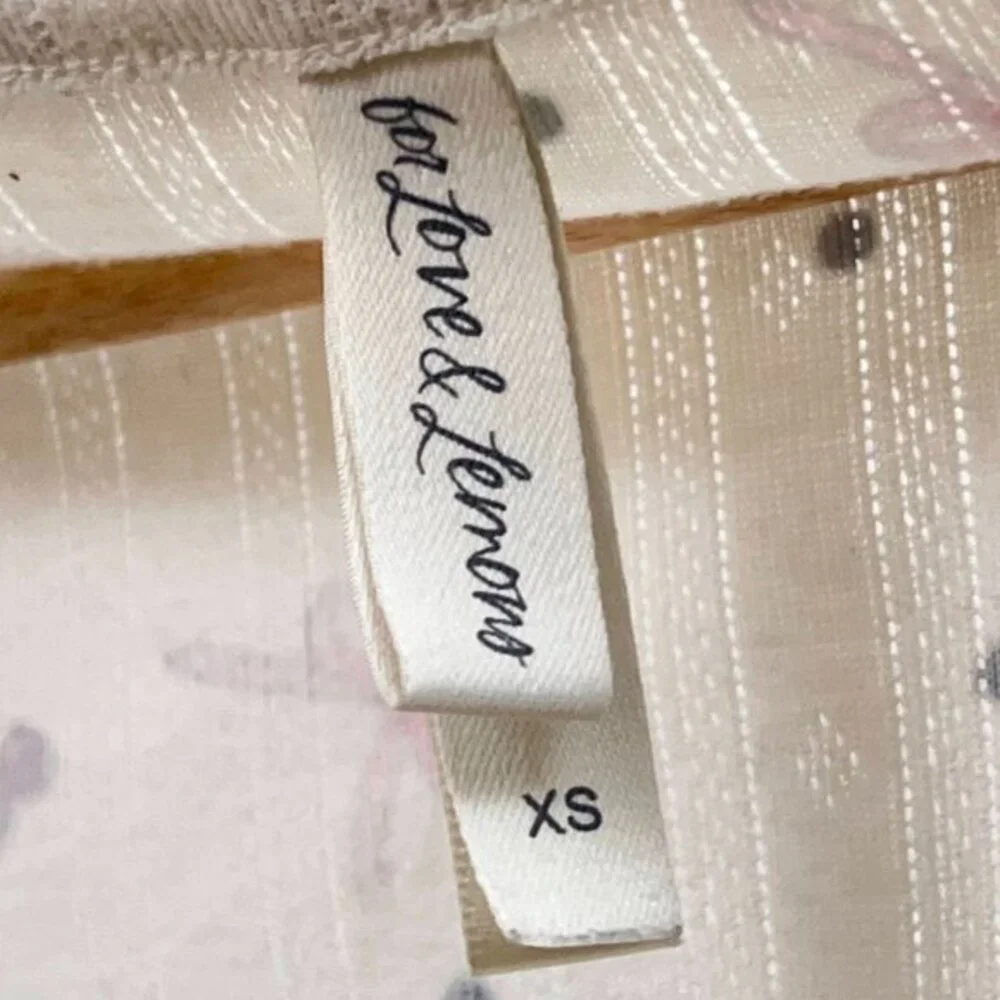 For Love & Lemons Top Floral Babydoll Cottagecore‎ Long Sleeve Baby Tee Cropped - Picture 5 of 7